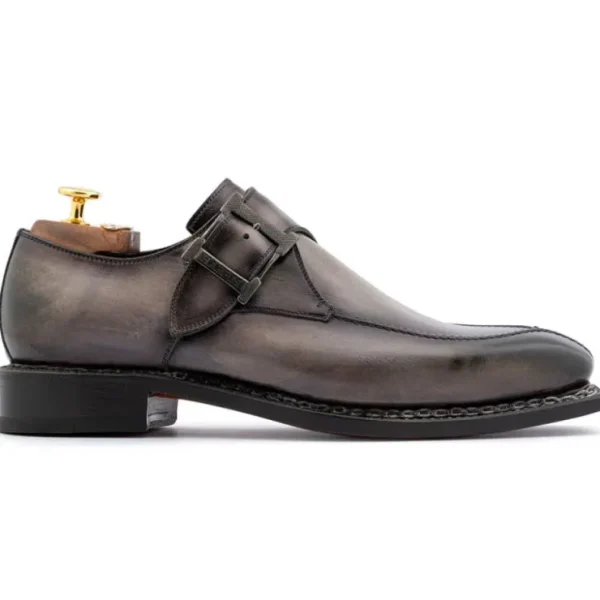 harris_firenze__single_bu_0.webp Clearance Harris Shoes 1913 Harris Firenze 1913 Single Buckle Leather Shoes Grey