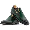 Hot Harris Shoes 1913 Harris Firenze 1913 Single Buckle Leather Shoes Green