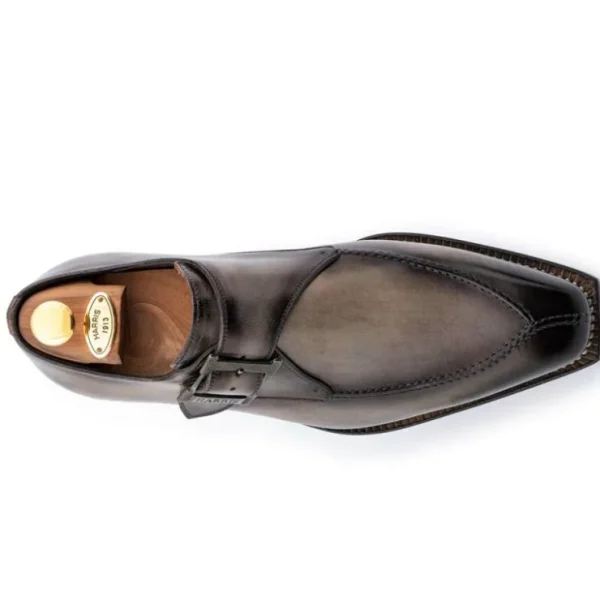 harris_firenze__single_bu_2.webp Clearance Harris Shoes 1913 Harris Firenze 1913 Single Buckle Leather Shoes Grey