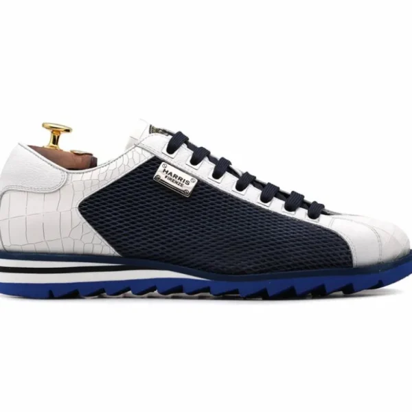 harris_firenze__suede__cr_0.webp Online Harris Shoes 1913 Harris Firenze 1913 Suede / Crocodile Print Sneakers Blue