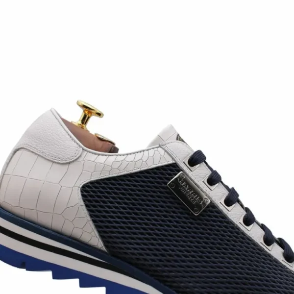 harris_firenze__suede__cr_3.webp Online Harris Shoes 1913 Harris Firenze 1913 Suede / Crocodile Print Sneakers Blue