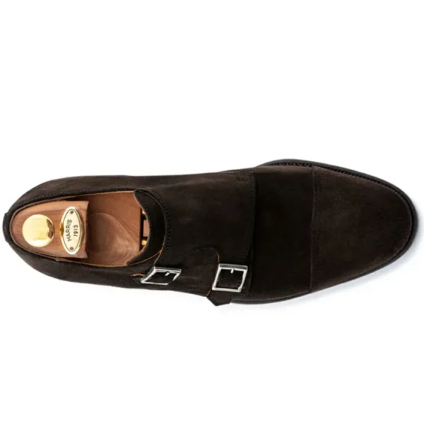 harris_firenze__suede_dou_2.webp Store Harris Shoes 1913 Harris Firenze 1913 Suede Double Buckle Monk Strap Brown