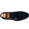 Hot Harris Shoes 1913 Harris Firenze 1913 Suede Double Buckle Monk Strap Black