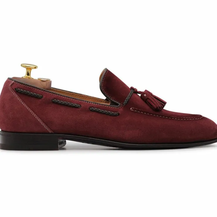 Best Sale Harris Shoes 1913 Harris Firenze 1913 Suede Leather Moccasin Bordeaux