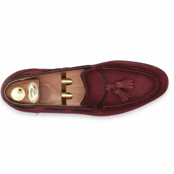 Best Sale Harris Shoes 1913 Harris Firenze 1913 Suede Leather Moccasin Bordeaux