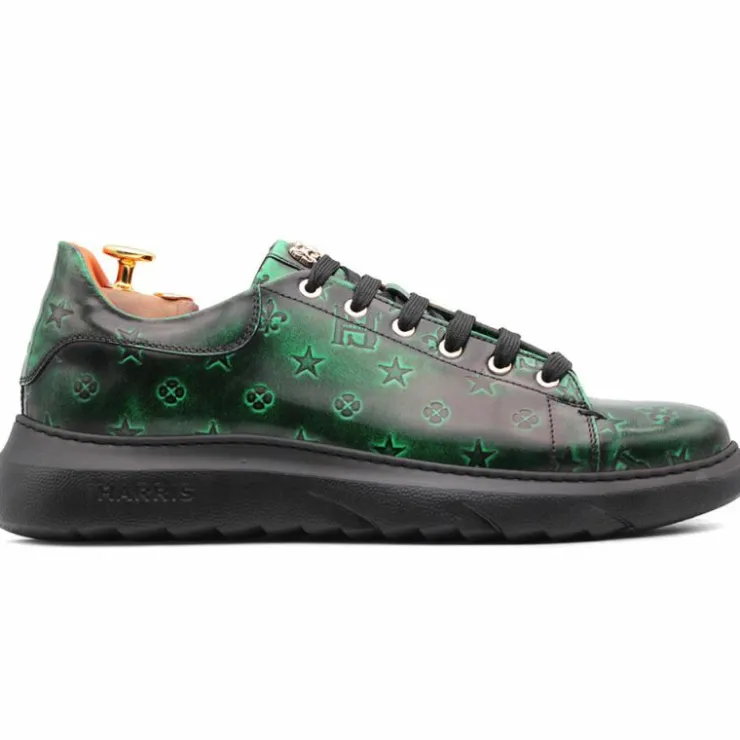 Store Harris Shoes 1913 Harris Firenze 1913 Vintage Print Leather Sneakers Green