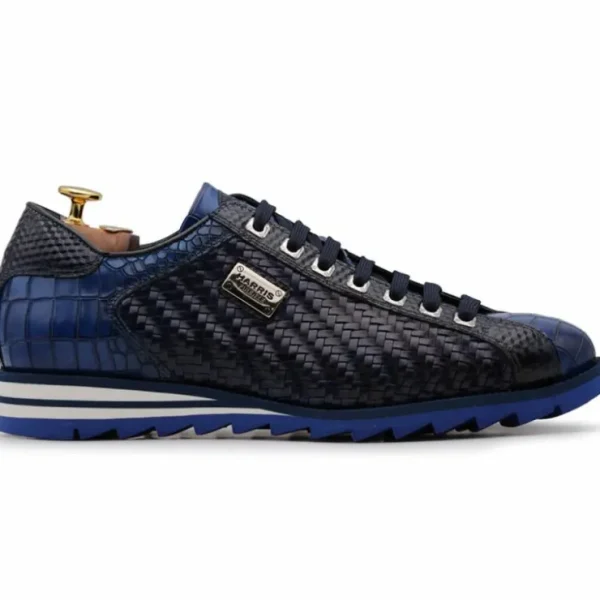 Hot Harris Shoes 1913 Harris Firenze 1913 Weave Leather Sneakers Blue