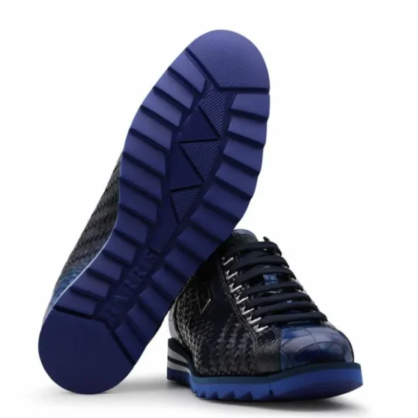 Hot Harris Shoes 1913 Harris Firenze 1913 Weave Leather Sneakers Blue