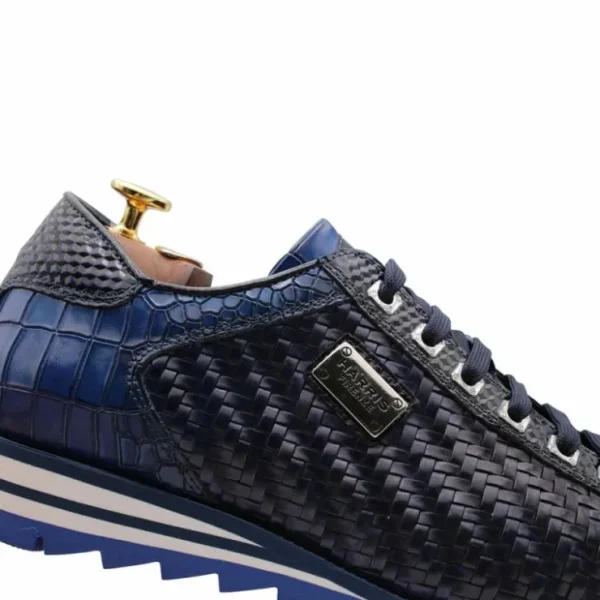 Hot Harris Shoes 1913 Harris Firenze 1913 Weave Leather Sneakers Blue