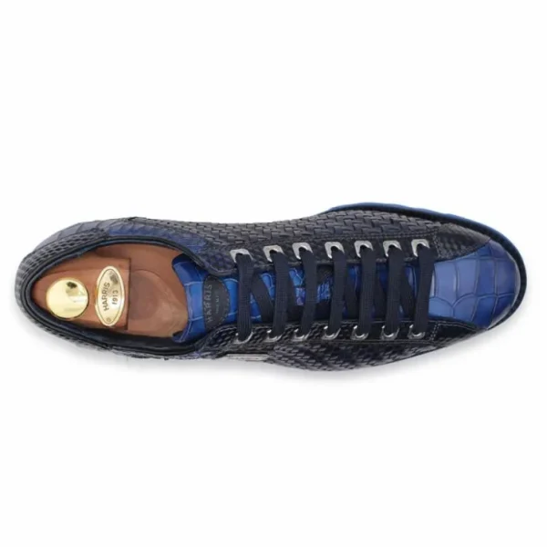 Hot Harris Shoes 1913 Harris Firenze 1913 Weave Leather Sneakers Blue