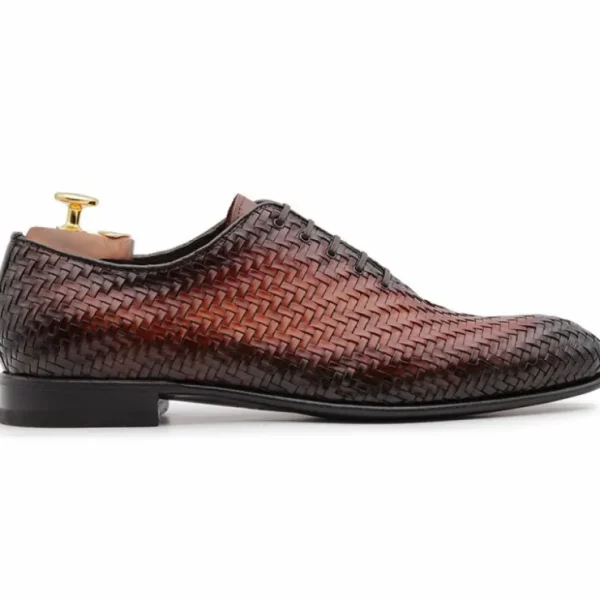 harris_firenze__woven_lea_0-1.webp Store Harris Shoes 1913 Harris Firenze 1913 Woven Leather Shoes Brown