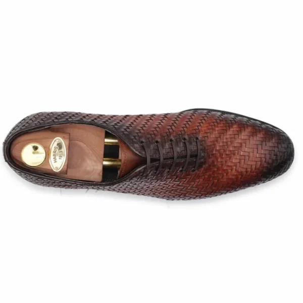 harris_firenze__woven_lea_1-1.webp Store Harris Shoes 1913 Harris Firenze 1913 Woven Leather Shoes Brown