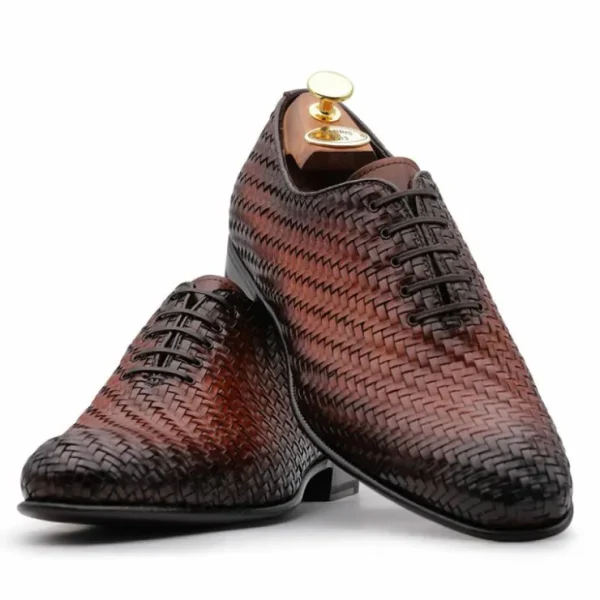harris_firenze__woven_lea_2-1.webp Store Harris Shoes 1913 Harris Firenze 1913 Woven Leather Shoes Brown