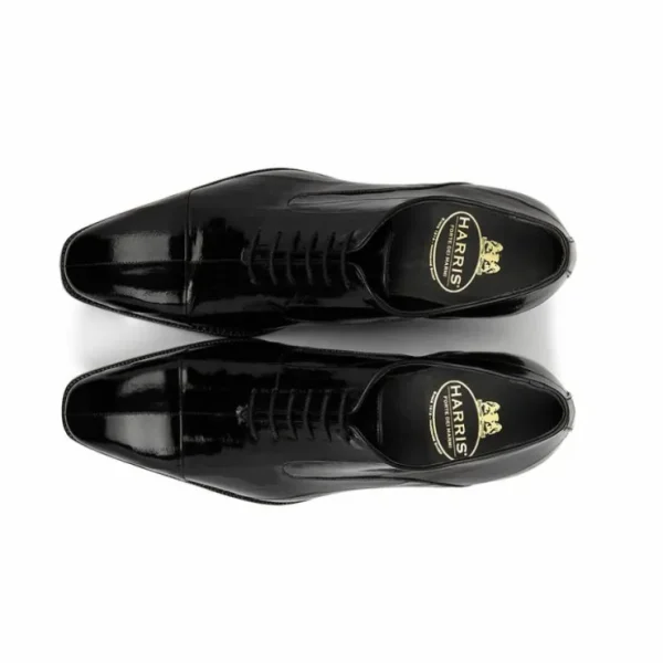 harris_shoes__eel_leather_1-1.webp Online Harris Shoes 1913 Eel Leather Stringed Cap Toe Shoes Nero
