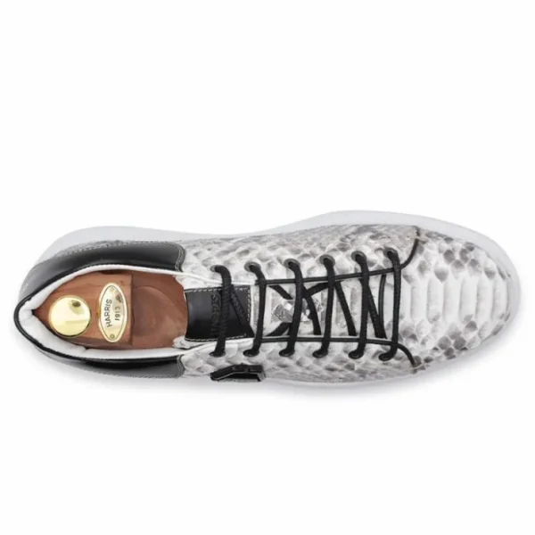 harris_shoes__genuine_pyt_1.webp Fashion Harris Shoes 1913 Genuine Python Leather Sneakers Grey/ Black Grey/Black