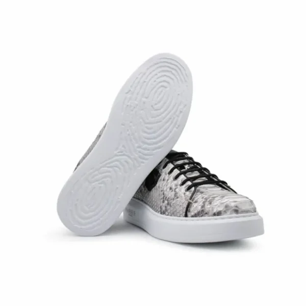 harris_shoes__genuine_pyt_2.webp Fashion Harris Shoes 1913 Genuine Python Leather Sneakers Grey/ Black Grey/Black