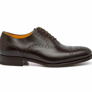 Shop Harris Shoes 1913 Leather Stringed Cap Toe Shoes Brown