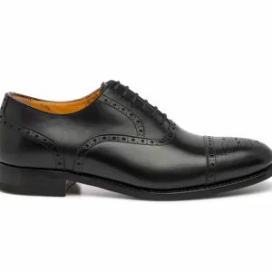 Outlet Harris Shoes 1913 Leather Stringed Cap Toe Shoes Nero