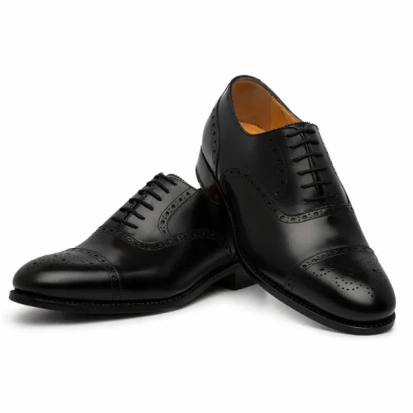 harris_shoes__leather_str_2-2.webp Outlet Harris Shoes 1913 Leather Stringed Cap Toe Shoes Nero