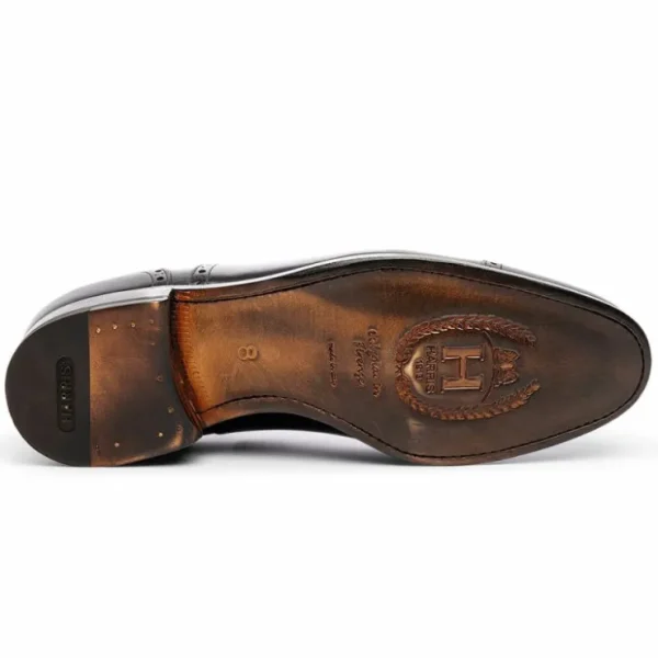harris_shoes__leather_str_3-2.webp Outlet Harris Shoes 1913 Leather Stringed Cap Toe Shoes Nero