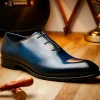 Hot Harris Shoes 1913 Leather Wholecut Oxfords Blue