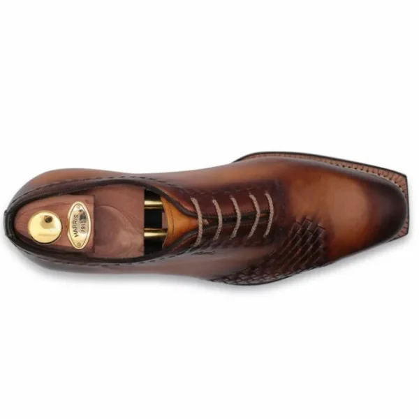 Sale Harris Shoes 1913 Woven Leather Oxfords Brown