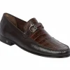 Outlet Lombardy Belly Caiman & Calfskin Bit Loafers Brown