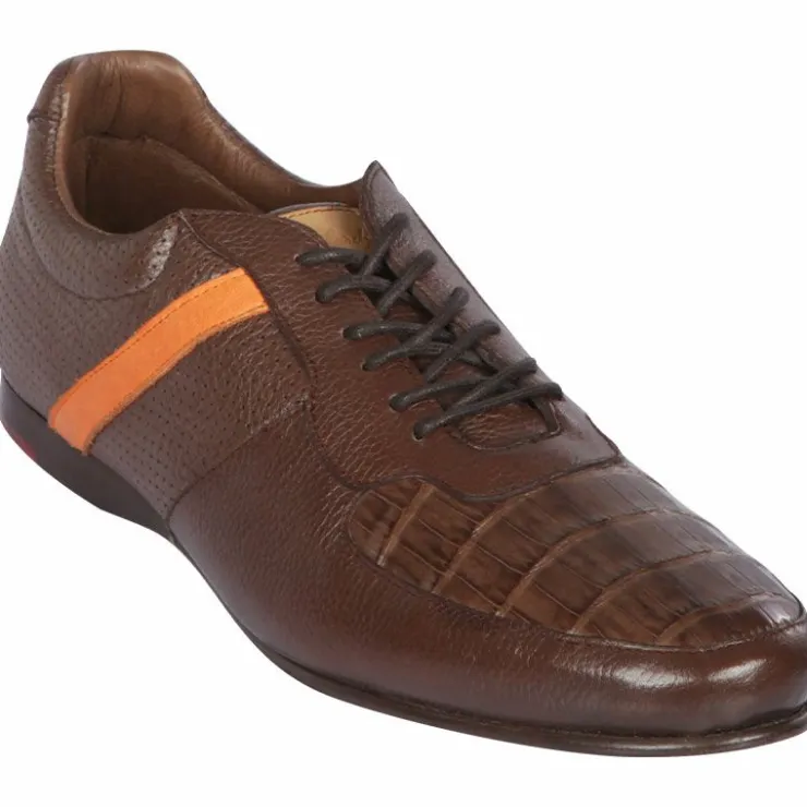 Flash Sale Lombardy Caiman Belly & Calfskin Sneaker Shoes Brown
