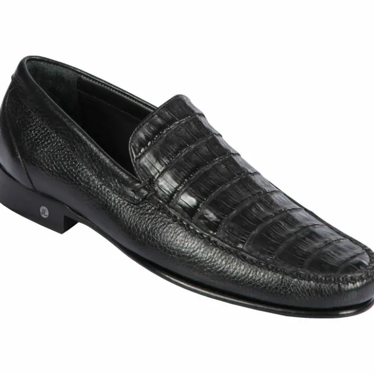 Online Lombardy Caiman Belly & Calfskin Loafers Black