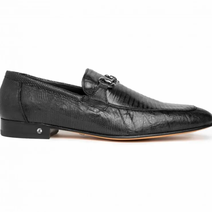 Store Lombardy Lizard Teju Bit Loafers Black