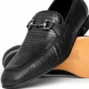 Store Lombardy Lizard Teju Bit Loafers Black