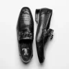 Store Lombardy Lizard Teju Bit Loafers Black