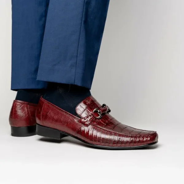 los_altos_caiman_amp_liza_10-1.webp Hot Los Altos Boots Los Altos Caiman & Lizard Bit Loafers Burgundy