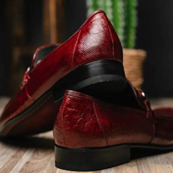 los_altos_caiman_amp_liza_7-3.webp Hot Los Altos Boots Los Altos Caiman & Lizard Bit Loafers Burgundy