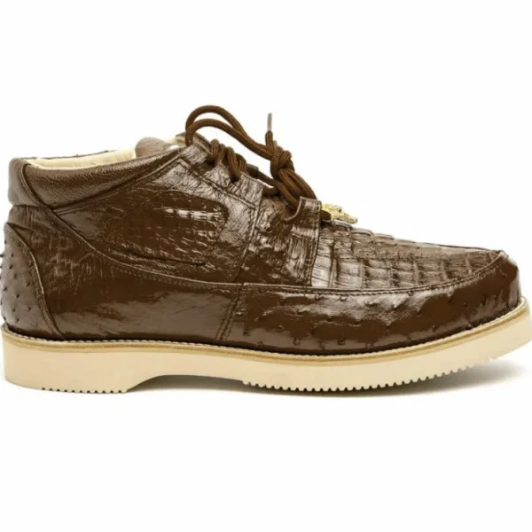 Clearance Los Altos Boots Los Altos Caiman & Ostrich Casual Shoes Brown