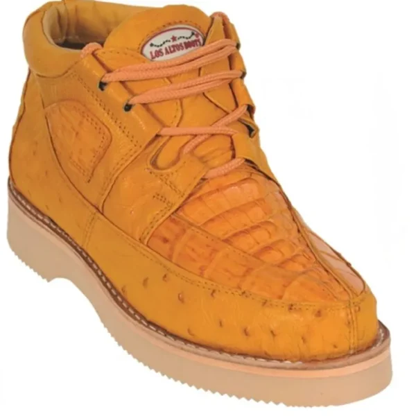 los_altos_caiman_amp_ostr_0-2.webp Best Los Altos Boots Los Altos Caiman & Ostrich Casual Shoes Buttercup