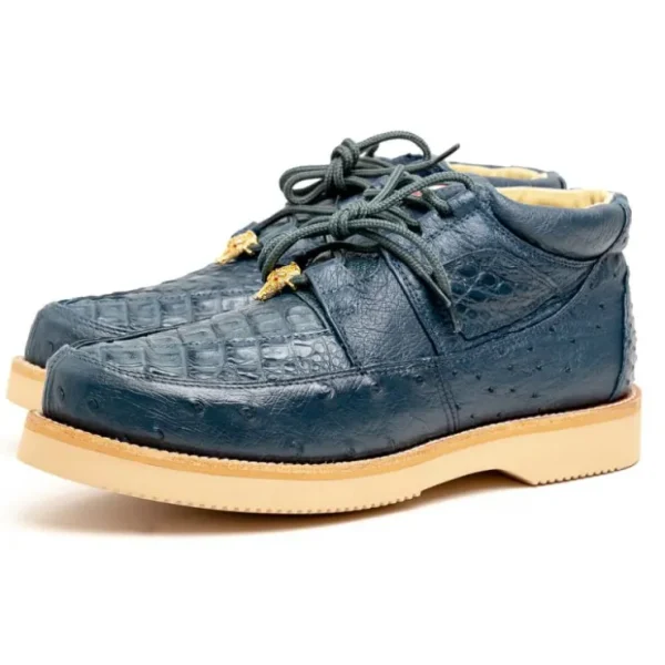 los_altos_caiman_amp_ostr_1.webp Fashion Los Altos Boots Los Altos Caiman & Ostrich Casual Shoes Blue Jean BlueJean
