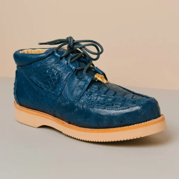 los_altos_caiman_amp_ostr_5.webp Fashion Los Altos Boots Los Altos Caiman & Ostrich Casual Shoes Blue Jean BlueJean