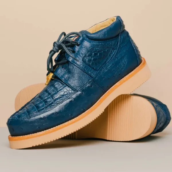los_altos_caiman_amp_ostr_6.webp Fashion Los Altos Boots Los Altos Caiman & Ostrich Casual Shoes Blue Jean BlueJean