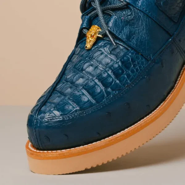 los_altos_caiman_amp_ostr_8.webp Fashion Los Altos Boots Los Altos Caiman & Ostrich Casual Shoes Blue Jean BlueJean