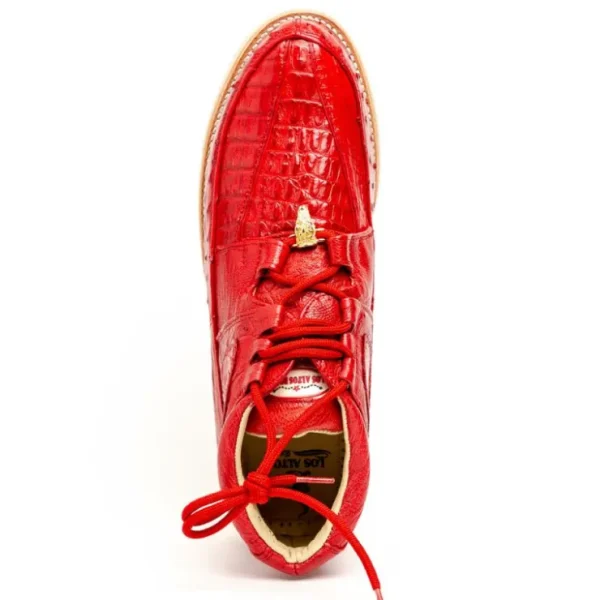 los_altos_caiman_belly_am_3-1.webp Fashion Los Altos Boots Los Altos Caiman Belly & Ostrich Casual Shoes Red
