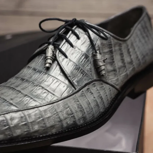 los_altos_caiman_belly_bi_6-1.webp Sale Los Altos Boots Los Altos Caiman Belly Bicycle Toe Shoes Gray
