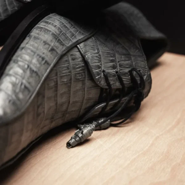 los_altos_caiman_belly_bi_8.webp Sale Los Altos Boots Los Altos Caiman Belly Bicycle Toe Shoes Gray