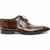 Fashion Los Altos Boots Los Altos Caiman Belly Derby Shoes Brown
