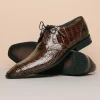 Fashion Los Altos Boots Los Altos Caiman Belly Derby Shoes Brown