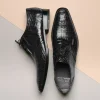 Online Los Altos Boots Los Altos Caiman Belly Derby Shoes Black