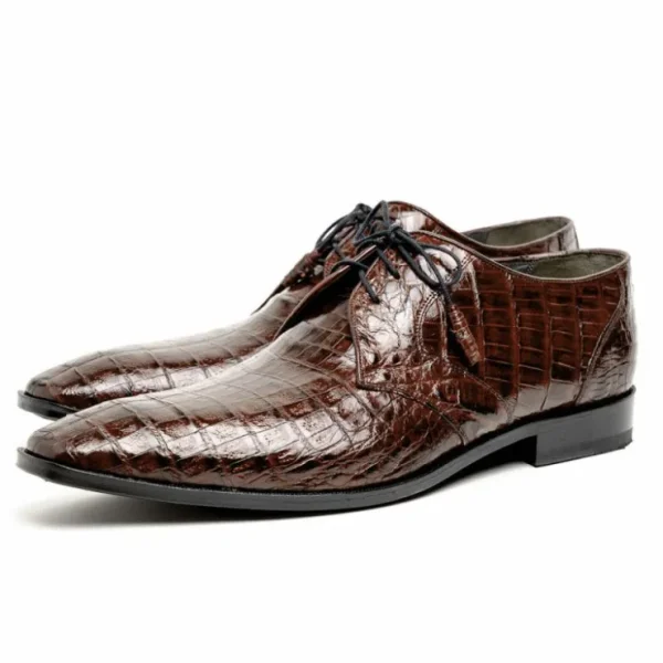 Fashion Los Altos Boots Los Altos Caiman Belly Derby Shoes Brown
