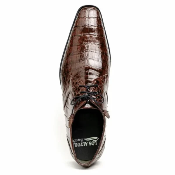 Fashion Los Altos Boots Los Altos Caiman Belly Derby Shoes Brown