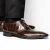 Fashion Los Altos Boots Los Altos Caiman Belly Derby Shoes Brown