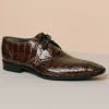 Fashion Los Altos Boots Los Altos Caiman Belly Derby Shoes Brown